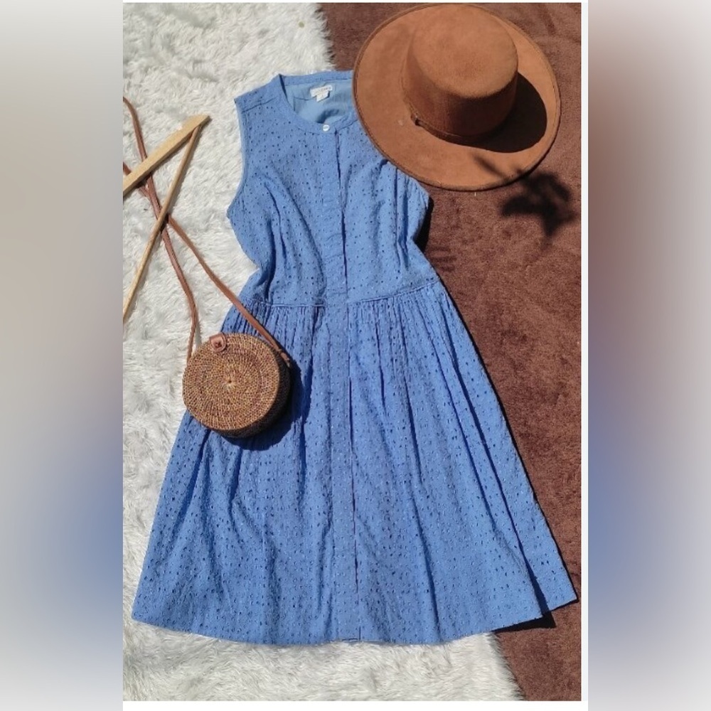 J. Crew Blue Sleeveless Sundress Midi - Picture 9 of 9